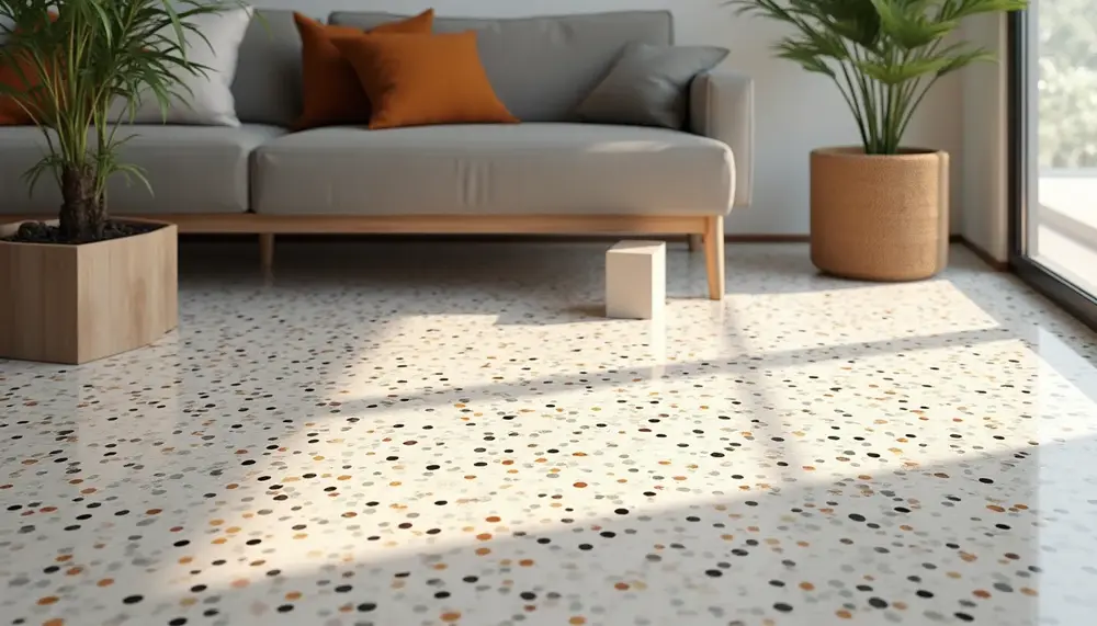 Die Vorteile eines PVC Bodens im Terrazzo-Stil
