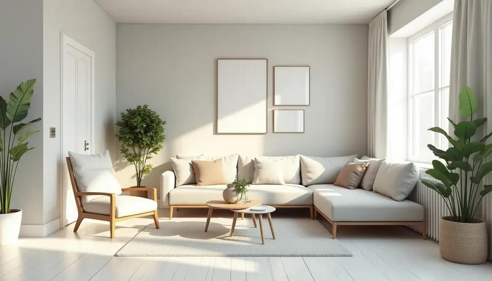 Ein Wohnzimmer mit weißem Boden gestalten: Ideen und Tipps