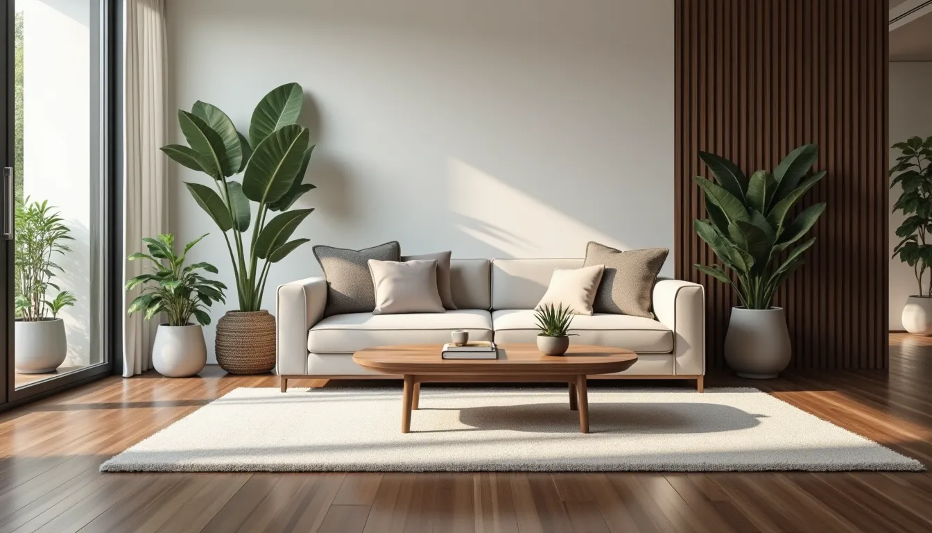 Teppich für das Wohnzimmer mit dunklem Boden: Die besten Gestaltungsideen